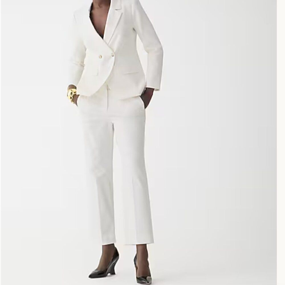 J. Crew Ivory  Kate straight-leg pant in bi-stretch cotton blend size 6 NWOT